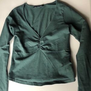 Long sleeve brandy cropped top